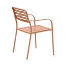 Baca - Table De Jardin + 4 Fauteuils Empilables En Métal - Terracotta