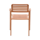 Baca - Table De Jardin + 4 Fauteuils Empilables En Métal - Terracotta