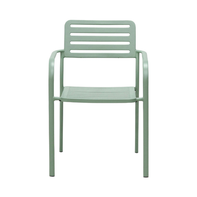 Baca - Table De Jardin + 4 Fauteuils Empilables En Métal - Vert