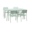 Baca - Table De Jardin + 4 Fauteuils Empilables En Métal - Vert