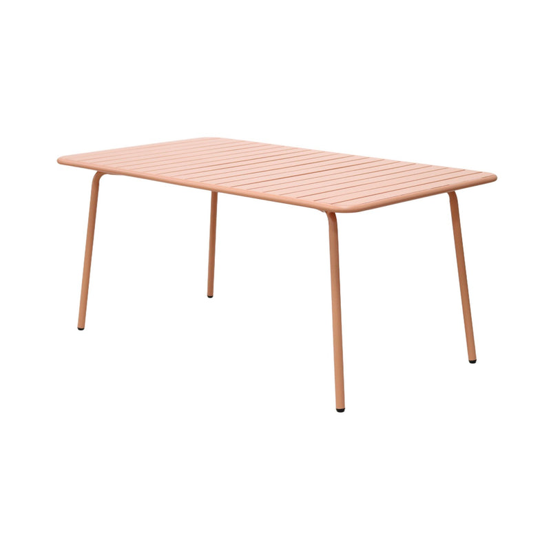 Baca - Table De Jardin + 6 Fauteuils Empilables En Métal - Terracotta