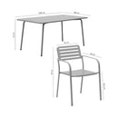 Baca - Table De Jardin + 6 Fauteuils Empilables En Métal - Vert
