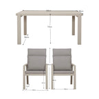 Renalo - Mesa de Jardín + 4 Sillones de Comedor de Aluminio - Taupe