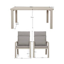 Renalo - Table De Jardin + 4 Fauteuils Repas En Aluminium - Taupe