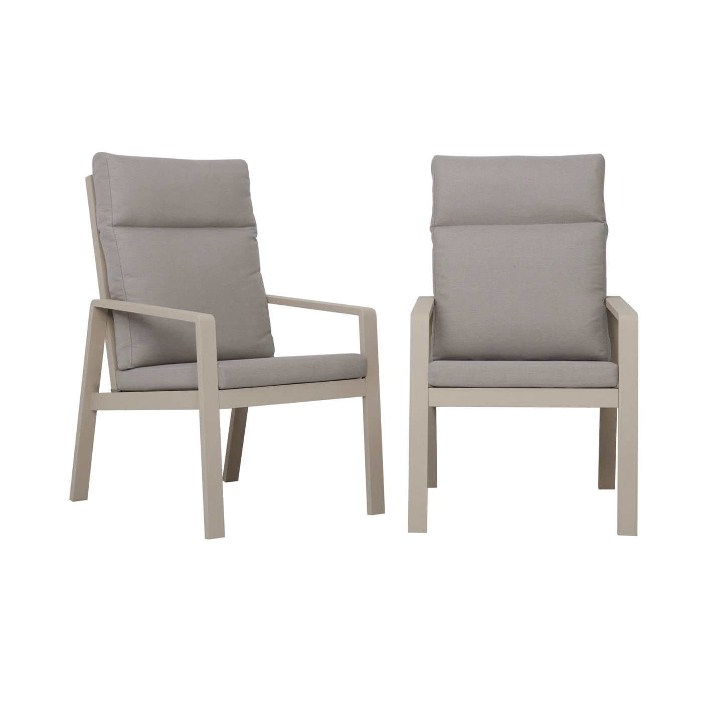 Renalo - Mesa de Jardín + 4 Sillones de Comedor de Aluminio - Taupe
