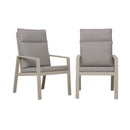 Renalo - Table De Jardin + 4 Fauteuils Repas En Aluminium - Taupe