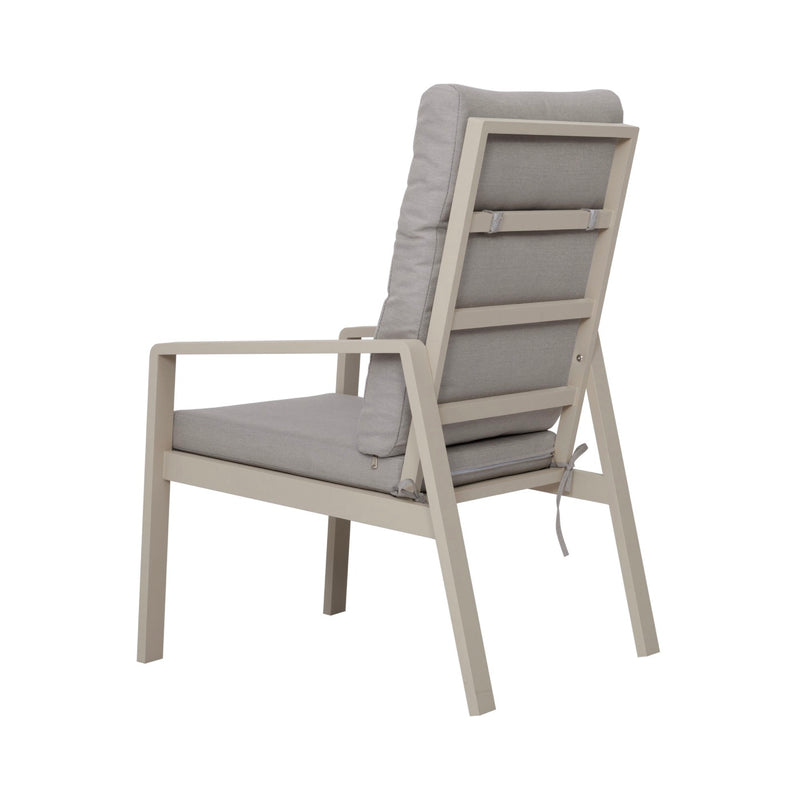 Renalo - Table De Jardin + 4 Fauteuils Repas En Aluminium - Taupe