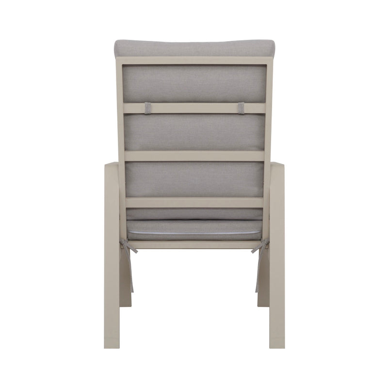 Renalo - Table De Jardin + 4 Fauteuils Repas En Aluminium - Taupe