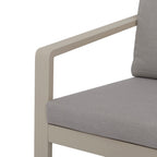 Renalo - Mesa de Jardín + 4 Sillones de Comedor de Aluminio - Taupe