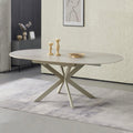 Venter - Table À Manger Extensible Pieds En Métal - Beige