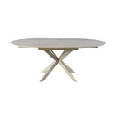 Venter - Table À Manger Extensible Pieds En Métal - Beige