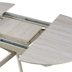 Venter - Table À Manger Extensible Pieds En Métal - Beige