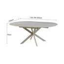 Venter - Table À Manger Extensible Pieds En Métal - Beige