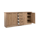 Timby - Buffet 4 Portes 3 Tiroirs - Chêne