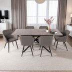 Velvet - Lot De 6 Chaises - Velours - Gris
