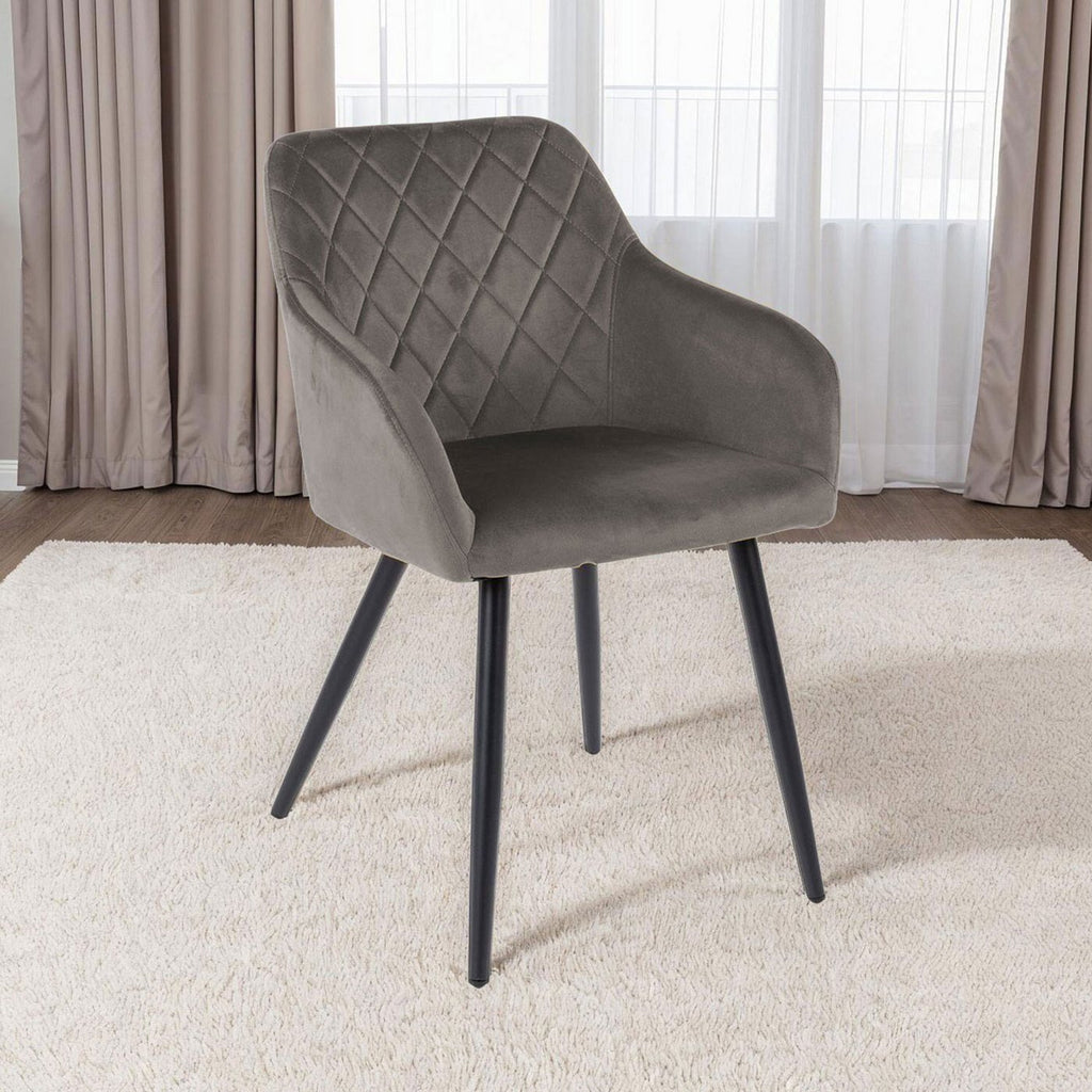 Velvet - Lot De 6 Chaises - Velours - Gris