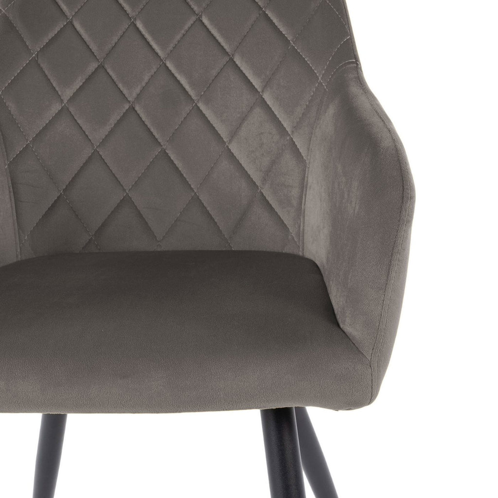 Velvet - Lot De 6 Chaises - Velours - Gris