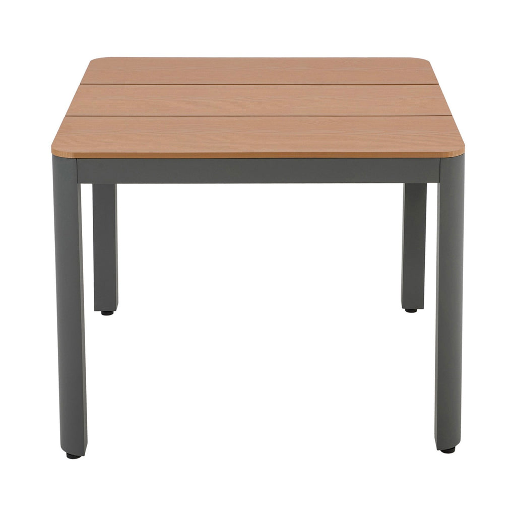 Mimizan - Conjunto Mesa de Jardín Cuadrada + 4 Sillas - Marrón