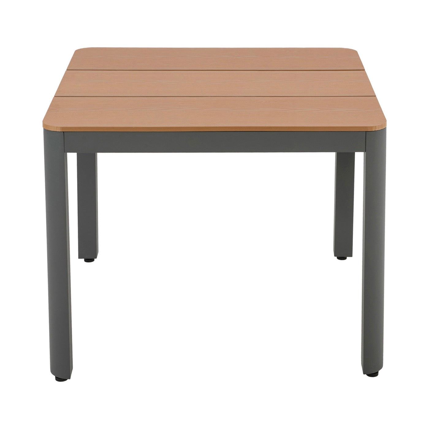 Mimizan - Conjunto Mesa de Jardín Cuadrada + 4 Sillas - Marrón