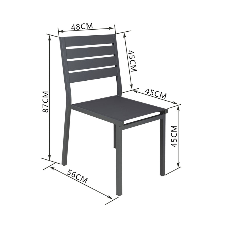 Mimizan - Ensemble Table De Jardin Carrée + 4 Chaises - Marron