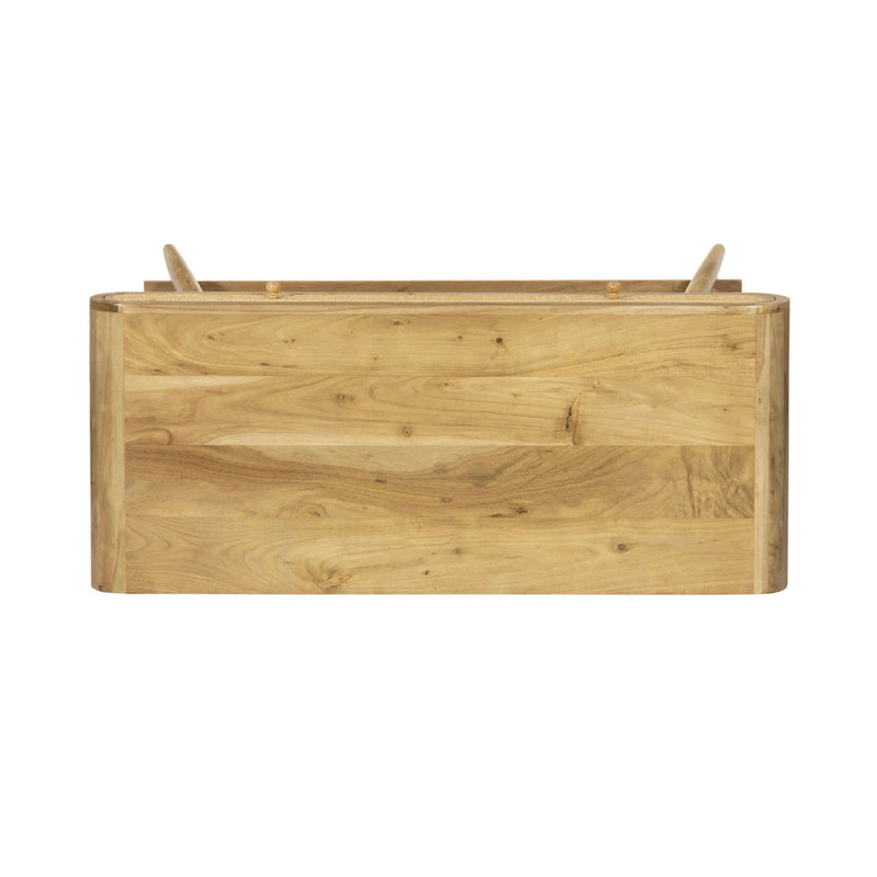 Console En Acacia Et Rotin - Naturel