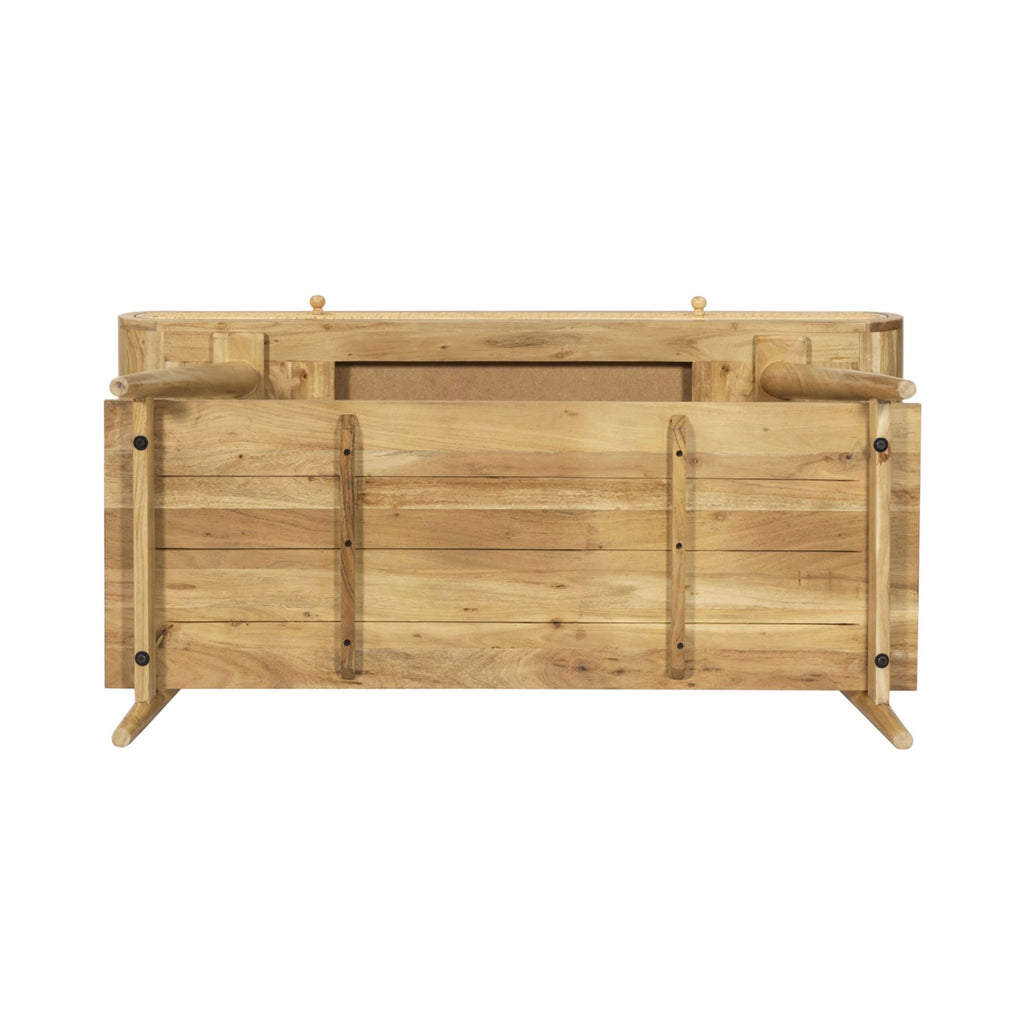 Console En Acacia Et Rotin - Naturel