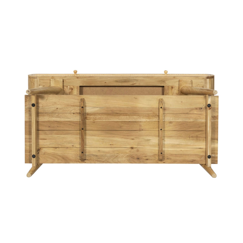 Console En Acacia Et Rotin - Naturel