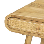 Console En Acacia Et Rotin - Naturel