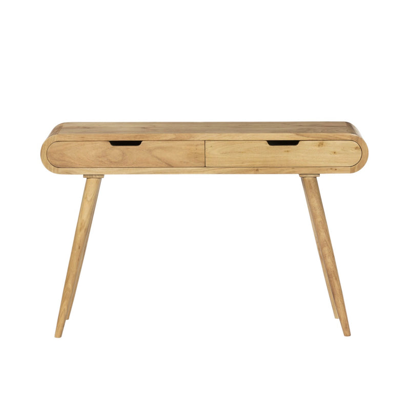 Console En Acacia Avec 2 Tiroirs - Naturel