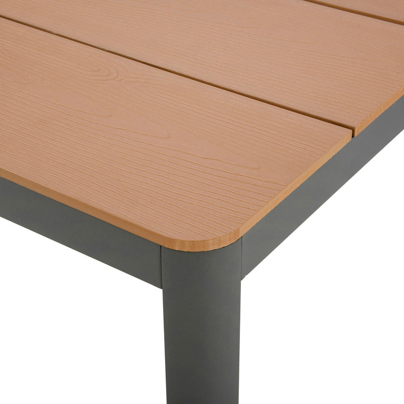 Mimizan - Ensemble Table De Jardin Carrée + 2 Fauteuils - Gris