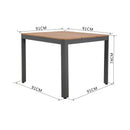 Mimizan - Ensemble Table De Jardin Carrée + 2 Fauteuils - Gris