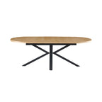 Venter - Table À Manger Ovale Extensible Pieds En Métal - Naturel