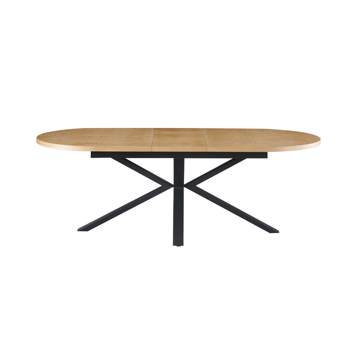 Venter - Table À Manger Ovale Extensible Pieds En Métal - Naturel