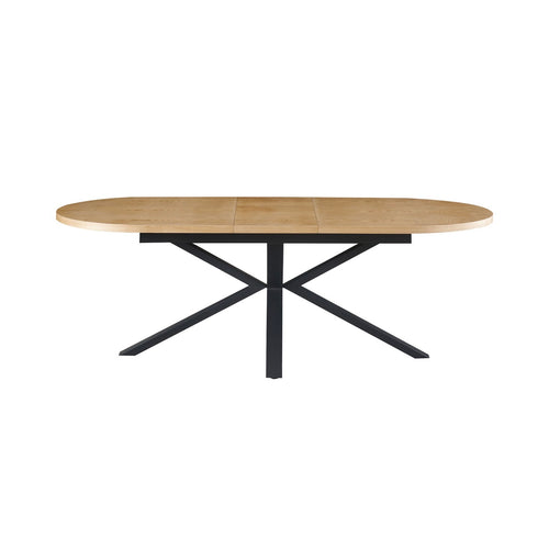 Venter - Table À Manger Ovale Extensible Pieds En Métal - Naturel