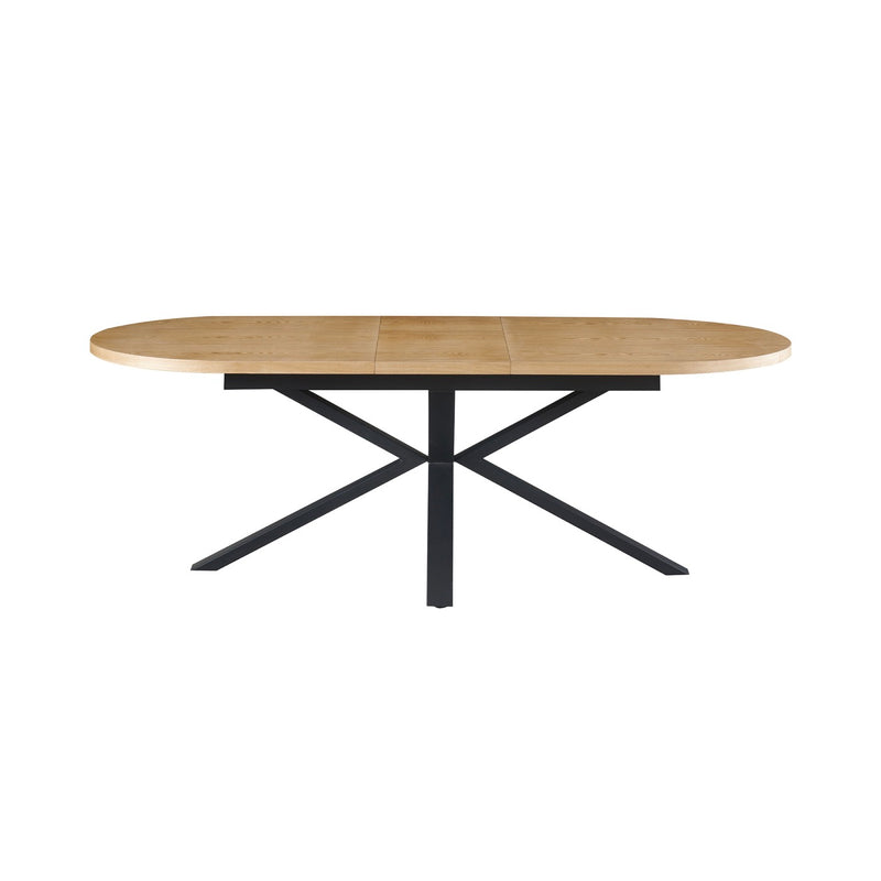 Venter - Table À Manger Ovale Extensible Pieds En Métal - Naturel
