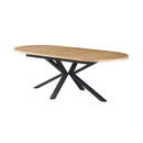 Venter - Table À Manger Ovale Extensible Pieds En Métal - Naturel