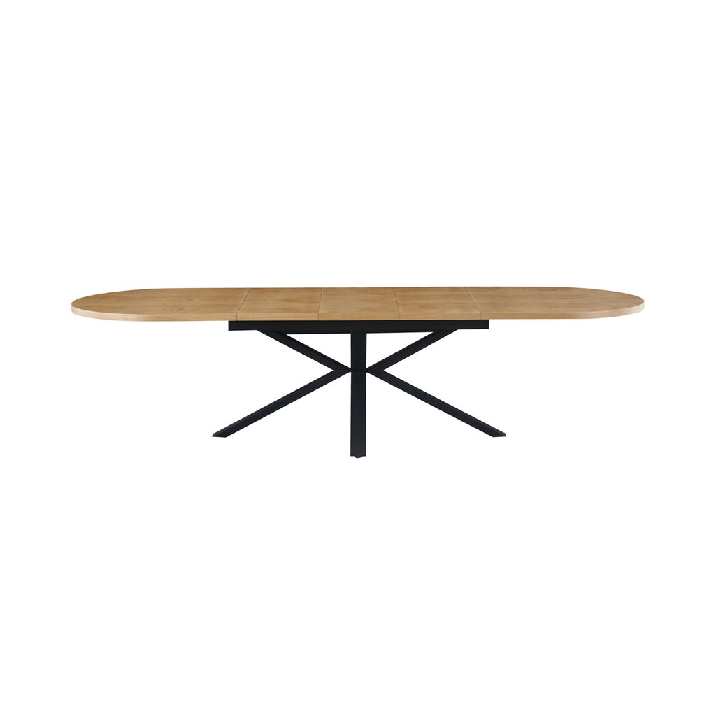 Venter - Table À Manger Ovale Extensible Pieds En Métal - Naturel