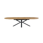 Venter - Table À Manger Ovale Extensible Pieds En Métal - Naturel