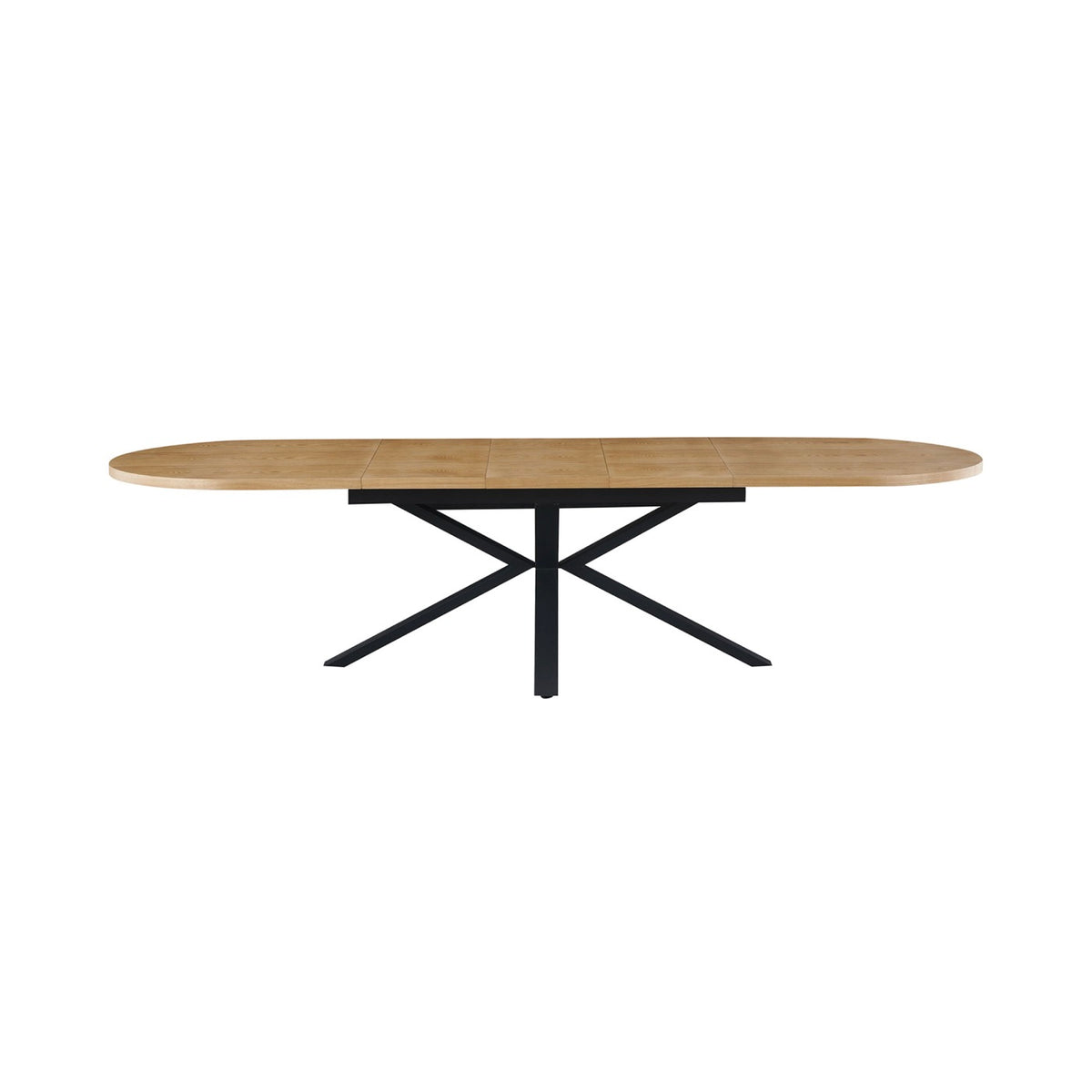 Venter - Table À Manger Ovale Extensible Pieds En Métal - Naturel