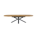 Venter - Table À Manger Ovale Extensible Pieds En Métal - Naturel