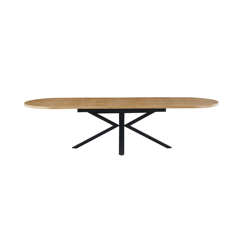 Venter - Table À Manger Ovale Extensible Pieds En Métal - Naturel
