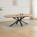 Venter - Table À Manger Ovale Extensible Pieds En Métal - Naturel