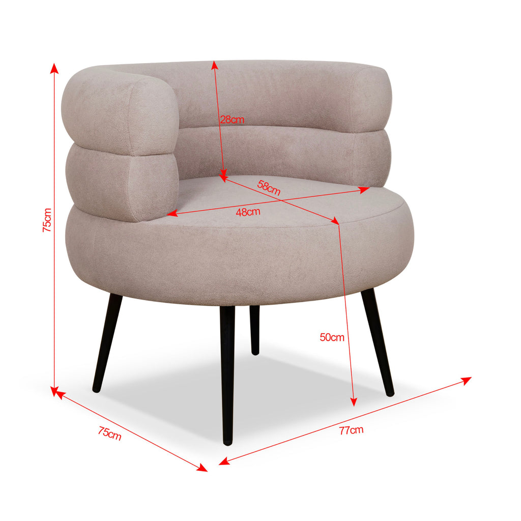 Fauteuil Vintage En Tissu - Beige