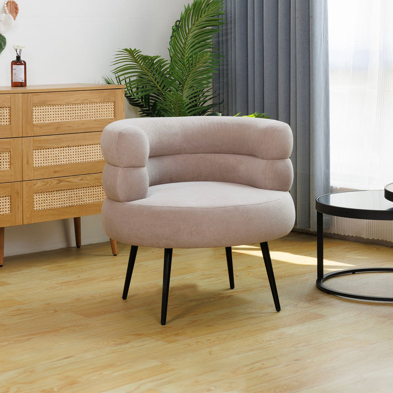 Fauteuil Vintage En Tissu - Beige