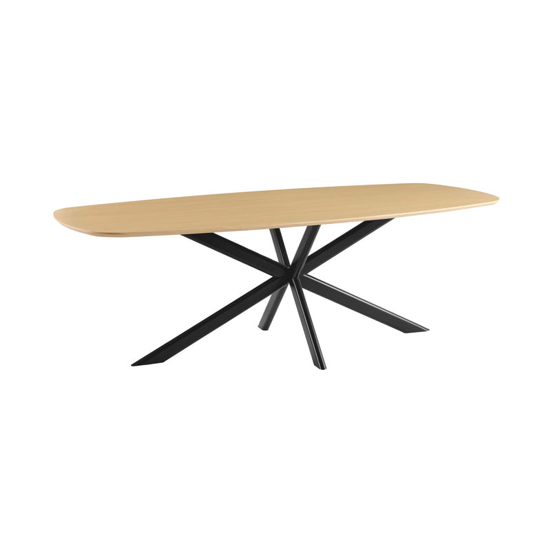 Linz - Table À Manger En Bois Et Pied En Métal - Chêne