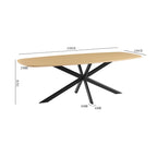 Linz - Wooden Dining Table and Metal Leg - 8 People - Oak