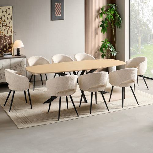 Linz - Table À Manger En Bois Et Pied En Métal - Chêne