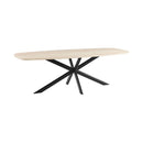 Linz - Table À Manger En Bois Et Pied En Métal - Travertin