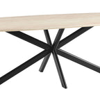 Linz - Mesa de comedor de madera y patas de metal - 8 personas - Travertino