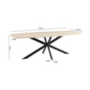 Linz - Table À Manger En Bois Et Pied En Métal - Travertin